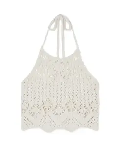 Вязаный крючком топ "Романтика в лагуне" Alanui, белый