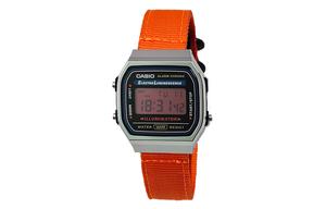 CASIO Мужские часы Retrofit Series с кварцевым механизмом и нейлоновым ремешком, черный циферблат