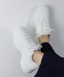 Каблук 5,5 см, комплект из платья и обуви, легкие кроссовки на платформе в стиле «папиных кроссовок»,1536 Lovehunter, цвет White