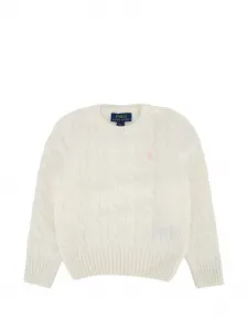 Свитер с косами Polo Ralph Lauren Kids, белый