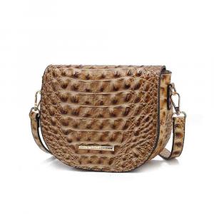 Сумка через плечо Amalia из веганской кожи с тиснением под крокодила MKF Collection By Mia K., серо-коричневый