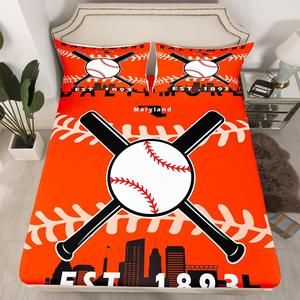 Erosebridal Детский комплект постельного белья с бейсбольным принтом Baltimore, мягкий материал, Baltimore