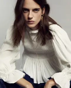 Жаккардовая рубашка с резинками Sfera, белый