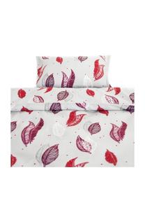 Постельное белье флисовое Cofi с перьевым принтом, 155x220 см, белый