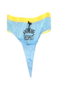 Женские стринги Datch с кружевом и принтом, голубой/желтый