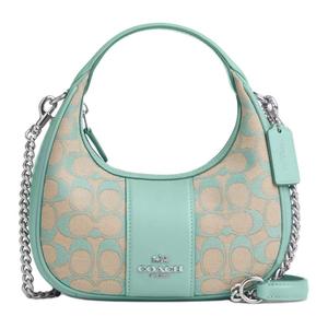 COACH Классическая жаккардовая мини-сумка через плечо с гладкой кожей