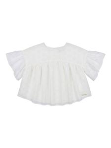 Moschino Kids топ с английской вышивкой, белый