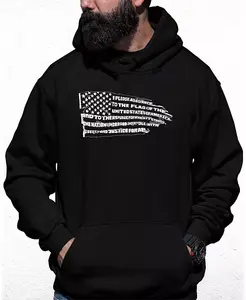 Мужская худи с патриотичным принтом "Pledge of Allegiance Flag Word Art" LA Pop Art, черный