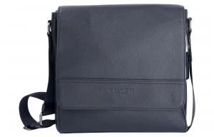 Кожаная карт-холдер сумка через плечо кроссбоди Houston черная COACH мужская