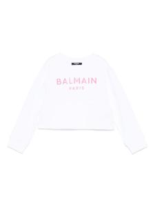 Balmain Kids толстовка с логотипом, белый