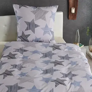 Фланелевое постельное белье Dream Sleep Stars Blue 155x220 см + 80x80 см Traumschlaf