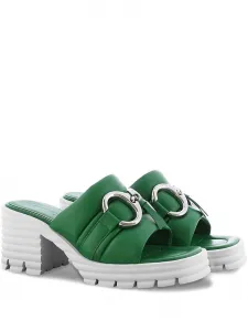 Сандалии с квадратным носком и блочным каблуком Kennel & Schmenger, зеленый