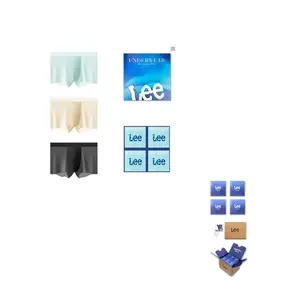 Классные ледяные шелковые трусы мужские Cool бесшовные удобные и дышащие боксеры подарочная коробка 4 шт Lee, черный
