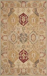 Ковер SAFAVIEH, 122 x 183 см, Anatolia Collection, Beige & Multi, ручной работы, традиционный восточный из шерсти, идеален для помещений с высокой проходимостью: прихожая, гостиная, спальня (AN530A)