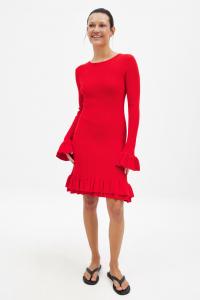 Платье NA-KD FRILL DETAIL MINI, Red