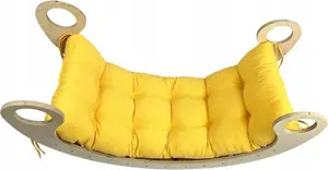 Декоративная подушка для детского кресла-качалки, велюровая, желтая, 120 х 50 х 8 см; подушка для кресла-качалки Монтессори, подушка для шезлонга