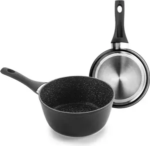 Сковорода антипригарная 14 см для индукции, PFOA-free, алюминиевая с покрытием под камень, для жарки без масла, легкая очистка, Ibili Natura