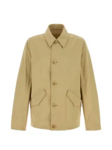 Хлопковая куртка на пуговицах Prada, бежевый