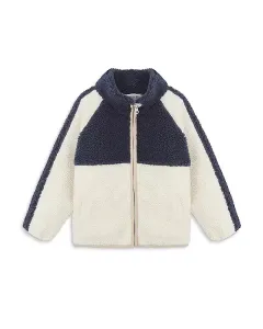 Детская куртка для малышей из искусственного меха с контрастными вставками. Rylee + Cru, бежевый