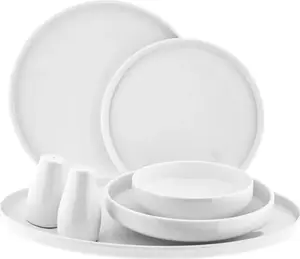 Набор столовых приборов Mondo на 6 персон - 27 фарфоровых предметов белого цвета Almina