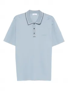 Поло с хлопковыми вставками Ferragamo, синий