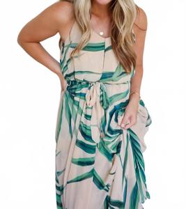 Бека летнее пальмовое макси-платье в бежевом цвете DRESS FORUM