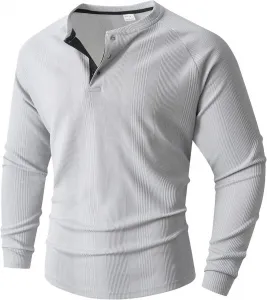 Мужская вязаная рубашка-поло с длинным рукавом и текстурой