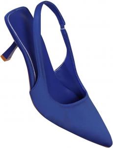 Женские сандалии Ctreela с низким каблуком, заостренным носком, дышащие, с ремешком на пятке, закрытым носком и ремешком на щиколотке, свадебные туфли, Blue