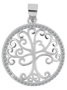 Adeliás Женский кулон - кулон «Древо жизни» из серебра 925 пробы с кубическим цирконием в серебряной оправе