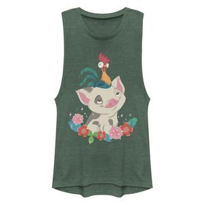 Юниоры Дисней Моана Пуа Хей Хей Floral Buddies Muscle Tank Licensed Character