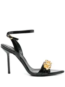 Босоножки с аппликацией из коллаборации с Moogu GINISSIMA, черный