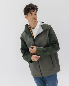 Мужская парка из ультралегкой технической ткани с контрастными вставками и капюшоном El Pulpo, темно-синий