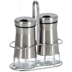 Солонки и перечницы Zeller Present, (набор, 3 шт.), изготовлены из высококачественной нержавеющей стали, цвет edelstahlfarben/transparent