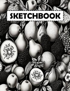 Sketchbook: Notebook for Drawing, Writing, Painting and Doodle, 120 Pages, 8.5 x 11 (Black and White Fruits Series Cover, Volume 2) (Spanish Edition) (Independently published)