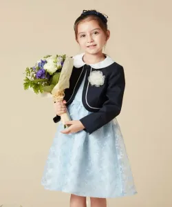 Платье из органзы с вышивкой цветами Avv, цвет Light Blue