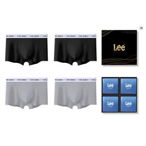Трусы мужские 4 штуки подарочный набор Lee, Box 4 Pack (черный+черный+серый+серый)