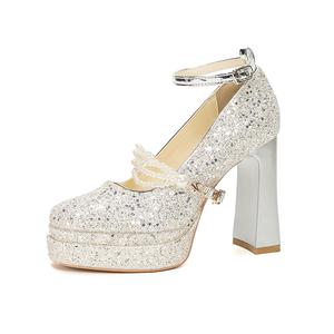 Туфли на высоком каблуке для женщин Zubumei, Silver