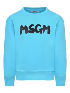 Детская толстовка с логотипом MSGM MSGM Kids, синий
