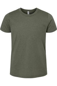 Футболка молодежная BELLA + CANVAS CVC Jersey, цвет heather military green