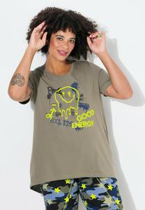 Футболка с принтом SMILEY HALF SLEEVES Angel of Style, зеленый