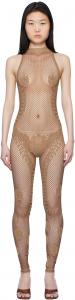 Бежевый комбинезон-сетка Fetch Halterneck Poster Girl