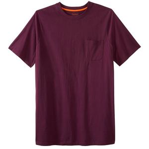 Мужская удлиненная футболка с круглым вырезом Boulder Creek By Kingsize для больших и высоких тяжеловесов с карманами, цвет Deep Purple