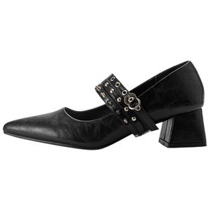 Wonderful couple Туфли Мэри Джейн на массивном каблуке, женские, черные