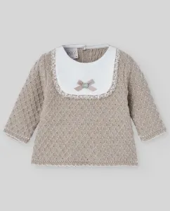 Вязаный детский жакет с текстурой, коллекция Пони PAZ Rodríguez, светло-коричневый