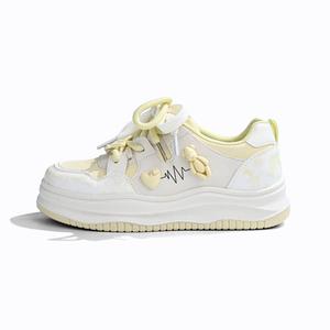 RENBEN Женские противоскользящие дышащие устойчивые к истиранию низкие скейтерские кроссовки Pink White, цвет Pink White