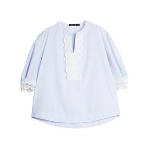 ELLE Футболка Women's Blue V-образный вырез Moderate