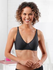 Черный бюстгальтер-футболка на косточках Naturana