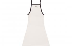 Курреж Платье с контрастной пряжкой COURREGES, белое