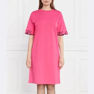 Платье Karl с фирменным slv подолом Karl Lagerfeld, розовый