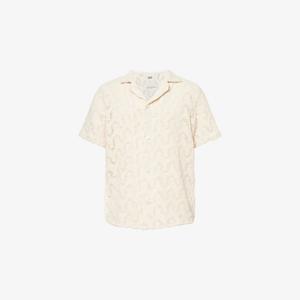 Рубашка Oas из смесового хлопка с кружевными вставками, бежевый